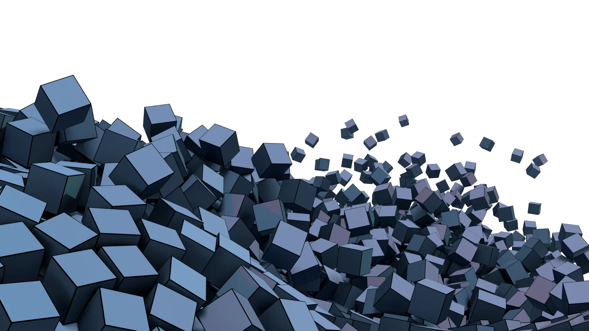 Kaskade key art: a wave of dark blue cubes